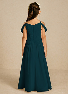 Azazie Chelle Flower Girl Dresses Pine A-Line Pleated Chiffon Dress image2