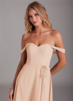 Azazie Aaron Jurken voor bruidsmeisjes Converteerbaar Jurk van Chiffon met A-Lijn Off the Shoulder Engelse Roos image7