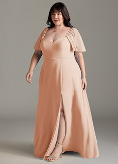 Azazie Chloe Bridesmaid Dresses English Rose A-Line Sweetheart Neckline Chiffon Dress image11