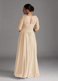 Azazie Harriet Mother of the Bride Dresses Champagne A-Line Scoop lace Mesh Dress image11
