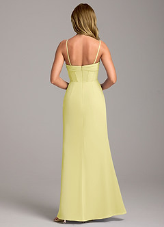Azazie Chantel Bridesmaid Dresses Lemon Sorbet Sheath Strapless Chiffon Convertible Dress image6