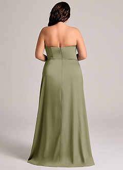 Azazie Wren Bridesmaid Dresses Pistachio A-Line Strapless Stretch Satin Convertible Dress image7