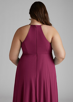 Azazie Annabelle vestidos de dama de honor de maternidad Vestido de Corte En A Cuello en V plisado Hasta el suelo Malla image10