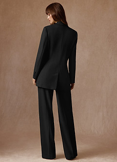 front Rowan Black Refined Weave Performance 3-Piece Suit