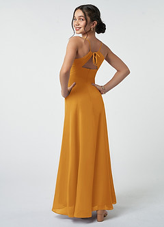 Azazie Avelina Junior Butterscotch A-Line Pleated Chiffon Dress image5