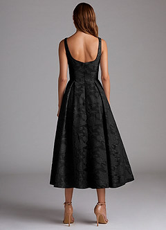 Amalie Black A-line Midi Dress image5