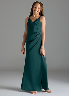 Azazie Maci Junior Meerjungfrau-Linie Plissee Stretch-Satin Kleid Kiefer image1