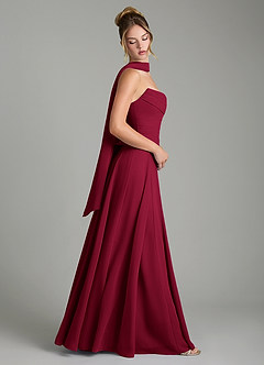 Azazie Gabriela Vestidos para Prova em Casa Vestido Borgonha de Chiffon de Linha A com Corpete image3