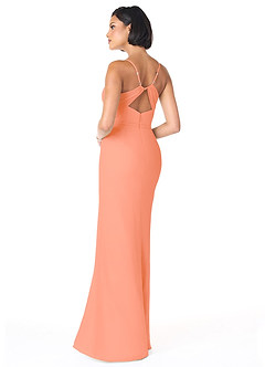 Azazie Blink laatste Uitverkoop Jurk van Chiffon met Kolom V-hals Zonsondergang image2