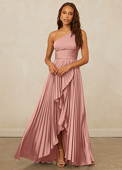 Christian Siriano Bridal for Azazie 1008 Bridesmaid Dresses Rosette A-Line One Shoulder Stretch Satin Dress image5
