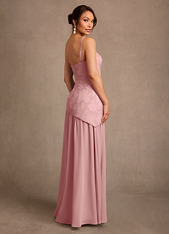 Azazie Flossie Mère de la mariée Robes Robe Trapèze en Mousseline de soie Plissé Rose Poussiéreuse image5