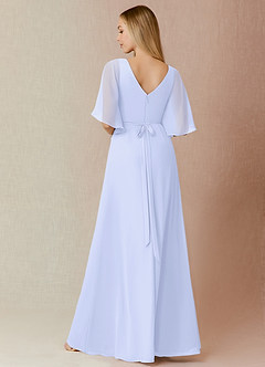 Azazie Cierra Bridesmaid Dresses Lavender A-Line V-Neck Chiffon Dress image2