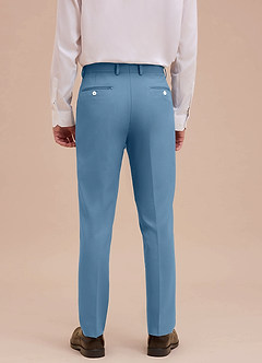 front Ethan Steel Blue Refined Weave Performance Dress Pants
