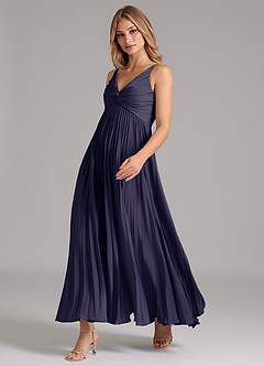 Azazie Raychelle Bridesmaid Dresses Stormy A-Line Pleated Stretch Satin Dress image6