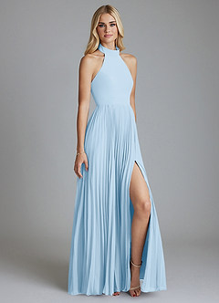 Azazie Keita Final Sale Black A-Line Pleated Chiffon Dress image4