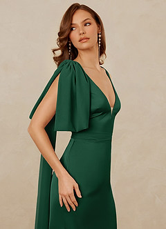 Christian Siriano Bridal for Azazie 1011 Robes de demoiselle d'honneur Robe Sirène en Satin extensible Arc Vert Foncé image8