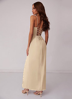 Barbie ♥ Azazie Bridesmaid Dresses Champagne Sheath Corset Chiffon Dress image3