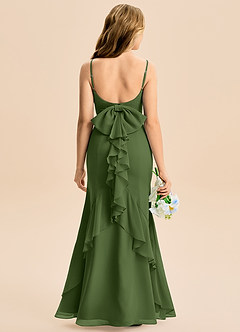 Azazie Lioren Junior Syrena Ukłon Szyfon Długość podłogi Młodsza druhna Sukienka image5