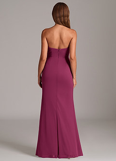 Azazie Katelyn Bridesmaid Dresses Mulberry Sheath Strapless Mesh Convertible Dress image7