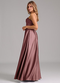 Azazie Lucienne Bridesmaid Dresses Vintage Mauve A-Line Strapless Stretch Satin Convertible Dress image3