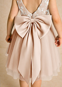 Azazie Butterfly Flower Girl Dresses English Rose A-Line Lace Dress image6