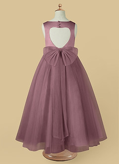 Azazie Muni Abiti da Ragazza di Fiori Abito A-Line in Tulle Fiocco Vintage Malva image3