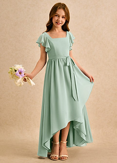 Azazie Milly Girls Formal Flower Girl Klänningar Klä A-Line i Chiffong Plisserad image1