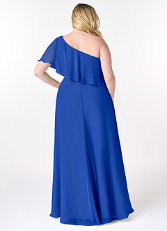 Azazie Lizzy Brautjungfernkleider A-Linie One-Shoulder Chiffon Kleid Königsblau image9