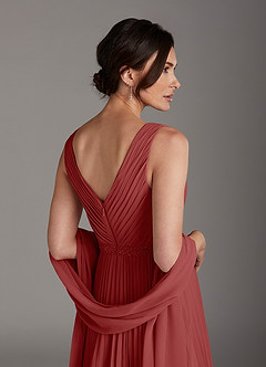 Azazie Kris Mother of the Bride Dresses Rust A-Line Sequins Chiffon Dress image5