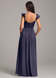 Azazie Denisse Brautjungfernkleider A-Linie Gestreift Stretch-Satin Kleid Sturm image2