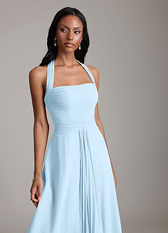 Azazie Clarisa Bridesmaid Dresses Sky Blue A-Line Pleated Chiffon Dress image3