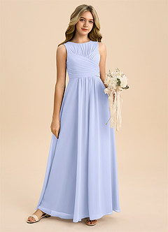 Azazie Skyla Junior A-Linie Plissee Chiffon Kleid Lavendel image6