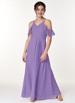Azazie Dakota Junior Tahiti A-Line Off the Shoulder Chiffon Dress image4