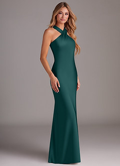 Azazie Doretta Brautjungfernkleider Meerjungfrau-Linie Plissee Stretch-Satin Kleid Kiefer image3
