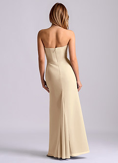 Azazie Debby Bridesmaid Dresses Champagne Mermaid Strapless Chiffon Dress image2