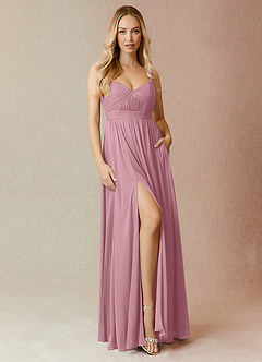 Azazie Reniya Final Sale Vintage Mauve A-Line Sweetheart Neckline Mesh Convertible Dress image4