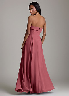 Azazie Lucienne Bridesmaid Dresses Merlot A-Line Strapless Chiffon Convertible Dress image2