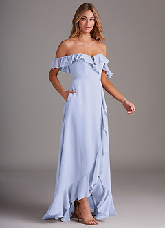 Azazie Lyra Bridesmaid Dresses Lavender A-Line Chiffon Convertible Dress image6
