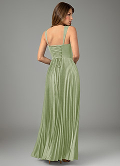 Azazie Avenelle Bridesmaid Dresses Dusty Sage A-Line Corset Stretch Satin Dress image2