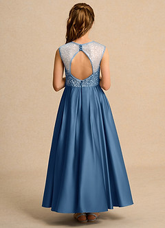 Azazie Candy Girl Flower Girl Klänningar Klä Balklänning i Matt satäng Rosett image2