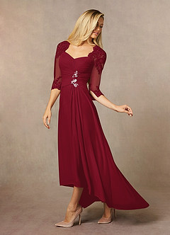 Azazie Anne Mother of the Bride Dresses Burgundy Sheath Sweetheart Sequins Lace Dress image7