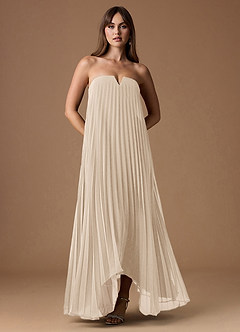 Nahla Cream Allover Pleated Maxi Dress image6