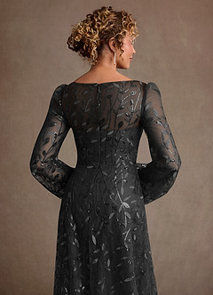 Azazie Mazie Klänningar till brudens mor Klä A-Line i Tyll Spets Svart image6