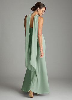 Azazie Saylor Vestidos de damas de honor Vestido de Agave de Gasa de Corte Sirena con Sin tirantes image9