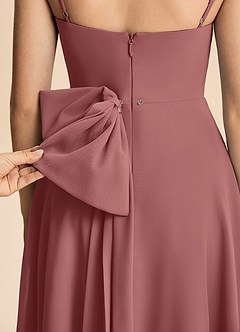 Azazie Bear Junior Amethyst A-Line Pleated Chiffon Dress image6