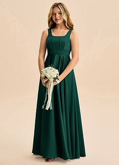 Azazie Gabby Junior Klä av A-Line i Stretch Satin Plisserad image3