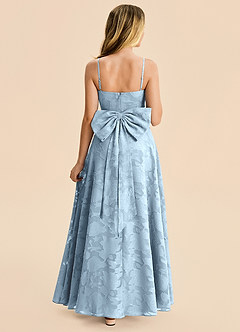 Azazie Bear Junior Sky Blue A-Line Pleated Floral Burnout Dress image2