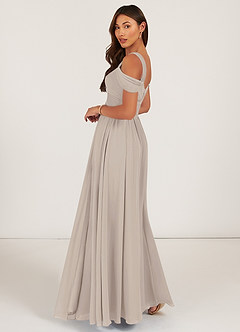 Azazie Lianne Bridesmaid Dresses A-Line Off the Shoulder Chiffon Floor-Length Dress image3