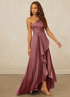 Christian Siriano Bridal for Azazie 1008 Bridesmaid Dresses Amethyst A-Line One Shoulder Stretch Satin Dress image4