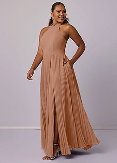 Barbie ♥ Azazie Final Sale Champagne Rose A-Line Pleated Chiffon Dress image10